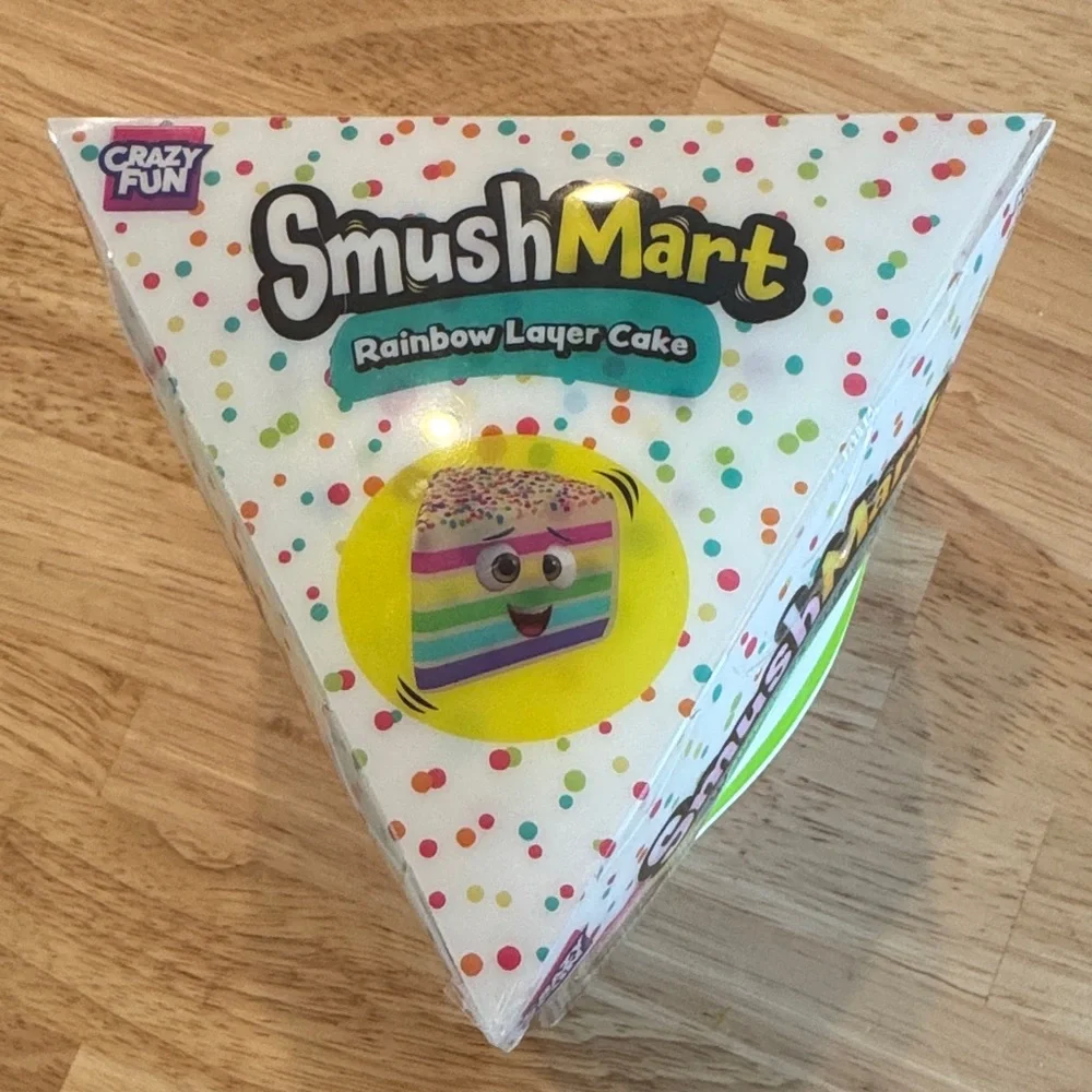 Rainbow Layer Cake Squishy Toy - White with Multicolor Stripes